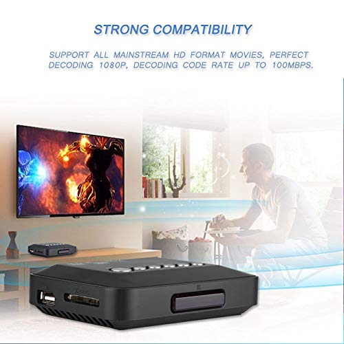 1080P Media Player With Hdmi / Prpby / Av Output, Full Hd Digital Mp4 Player With Remote Control Read Usb Drive/Sd Cards/Hdd For Rmvb / Mkv / Jpeg Etc(Black-Us) #TOP3