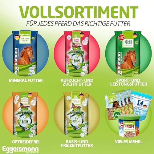 Eggersmann Mein Pferdefutter E-Vet mucOstat 3 kg - Ergänzungsfutter für Pferde - Ideal bei Verdauungsstörungen, Magen- & Darmproblemen - Pferdefutter mit prebiotischem Topinamburkonzentrat