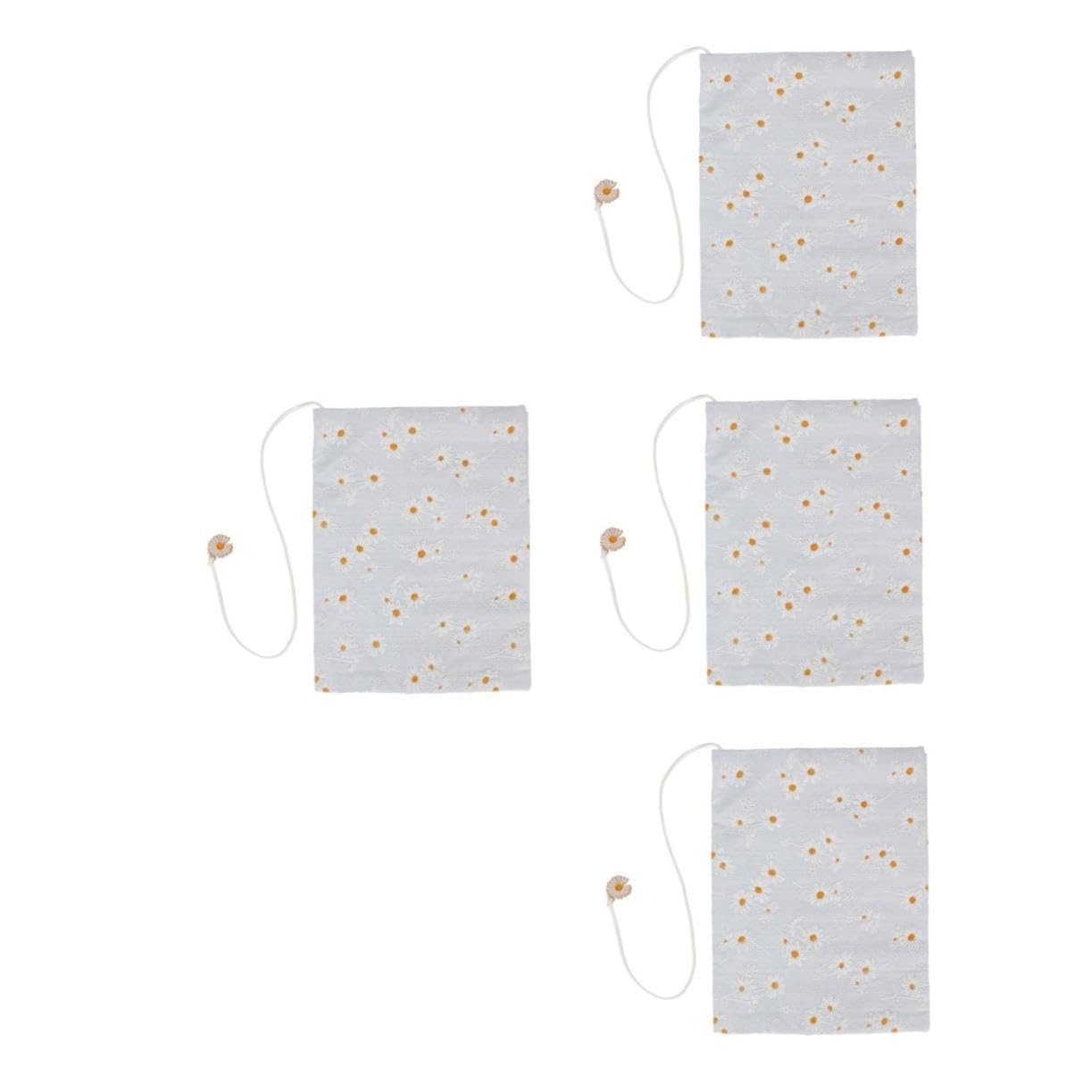 HOMSFOU 4 Piezas Decorativa para Libros de Tela Protector de Libros Elegante y Resistente para Textos y Cuadernos Margaritas