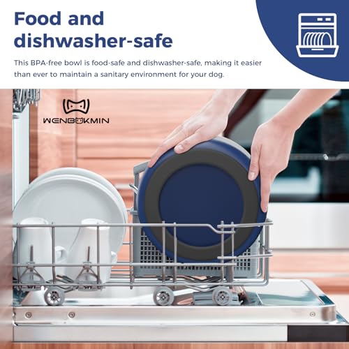 Dog Bowl, Stainless Steel Dog Food and Water Bowl with Non Slip Quiet Bottom, Easy to Clean, Dishwasher Safe, 40oz, Blue - Image 4