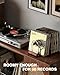 Bulado Now Playing Vinyl Record Holder, Wooden Vinyl Record Storage with Front Display Groove, Album Storage Stand Organizer for 50 LPs, Easy to Assemble, Magazine Holder Rack for Gift