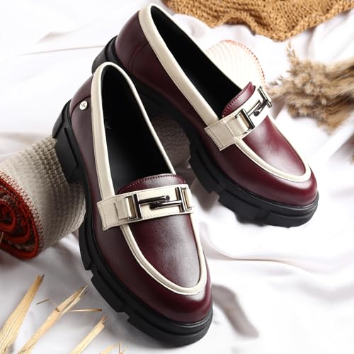 Image of YOHO Stella Loafers for Women | Comfortable & Stylish Chunky Sole Bellies | Fashion Moccasins with Footpharma Footbed | Slip-on for Casual & Formal Wear | 001