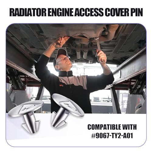 Image of 14 Pack Car Engine Cover Pin Accessories, Durable Metal Vehicle Fastener Replacement Parts, Installation Tool #OEM 90674-TY2-A01 90105-TBA-A00 Compatible with Honda Accord Civic CR-V (Silver)