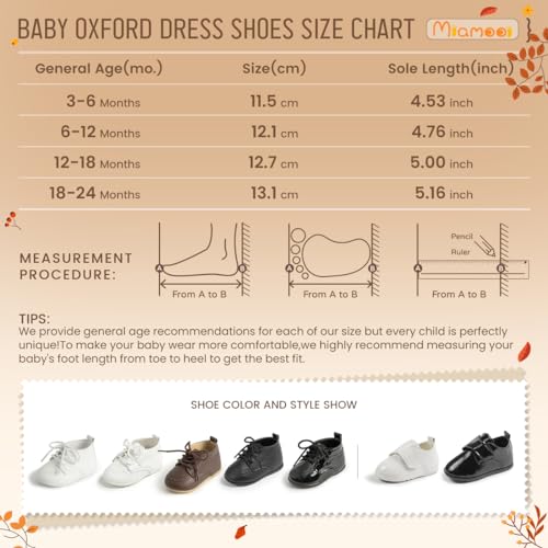 Miamooi Infant Baby Boys Girls Loafers Classic Pu Leather Wedding Dress Shoes Toddler Brogue Formal Flat Lazy Crib Oxford First Walking Christening Shoe thumb #5
