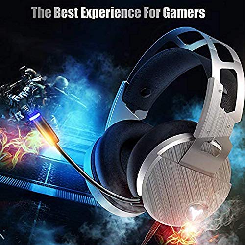 Qcoqce Gaming Headset-3D Surround Sound Headphones, Adjustable Noise Cancelling Mic, Led Light, Xbox One Headset With Aluminum Frame For Nintendo Switch, Pc, Mac #TOP6