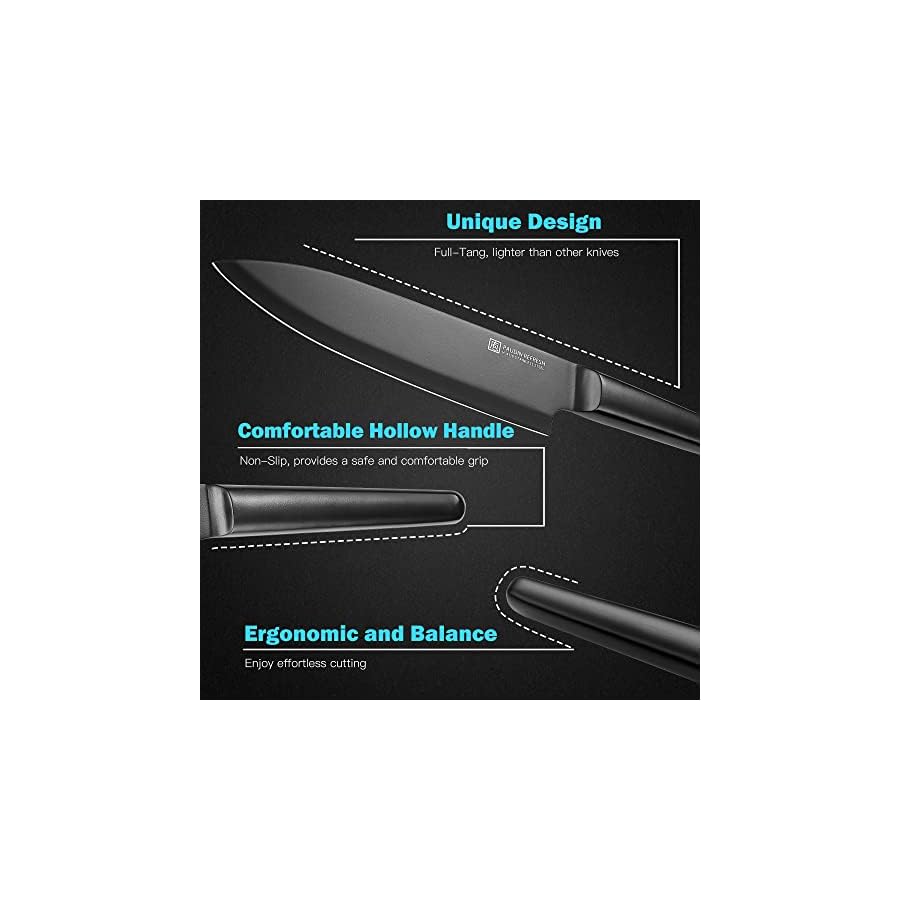 PAUDIN-Knife-Set-5Pcs-Professional-Black-Chefs-Knife-Set-5-Black-Stainless-Steel-Kitchen-Knifves-Include-Chef-Bread-Carving-Utility-Paring-Knife-Boxed-Knife-Sets-for-the-Kitchen PAUDIN Knives Set, 5 Piece Professional Chefs Knife Set, Stainless Steel Kitchen Knives Include Chef Bread Carving Utility Paring Knife Boxed Knife Sets Hollow Handle German Steel