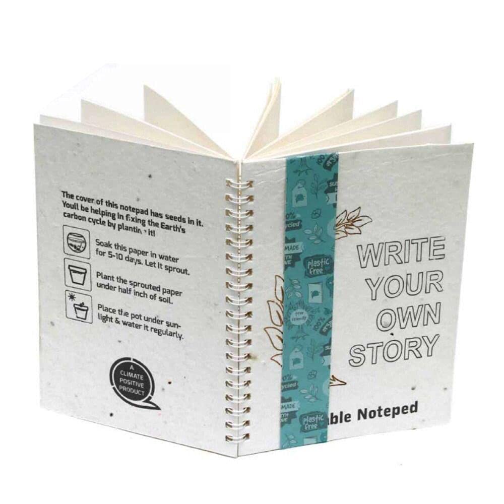 Plantable A5 Size Notepads - Plantable Notepad with Wire-O Binding- 5"x 7" - 72 Pages | Eco-friendly Stationery | Save The Planet (Pack of 1))