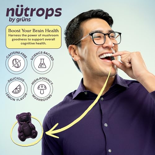 Nutrops Lions Mane Mushroom Gummies for Adults - Brain Health & Cognitive Support