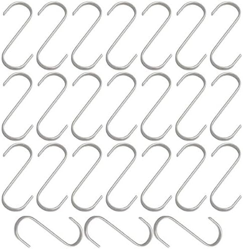 Butcher Hanging Set of 25 Stainless Steel S Hooks, Multi Purpose,...