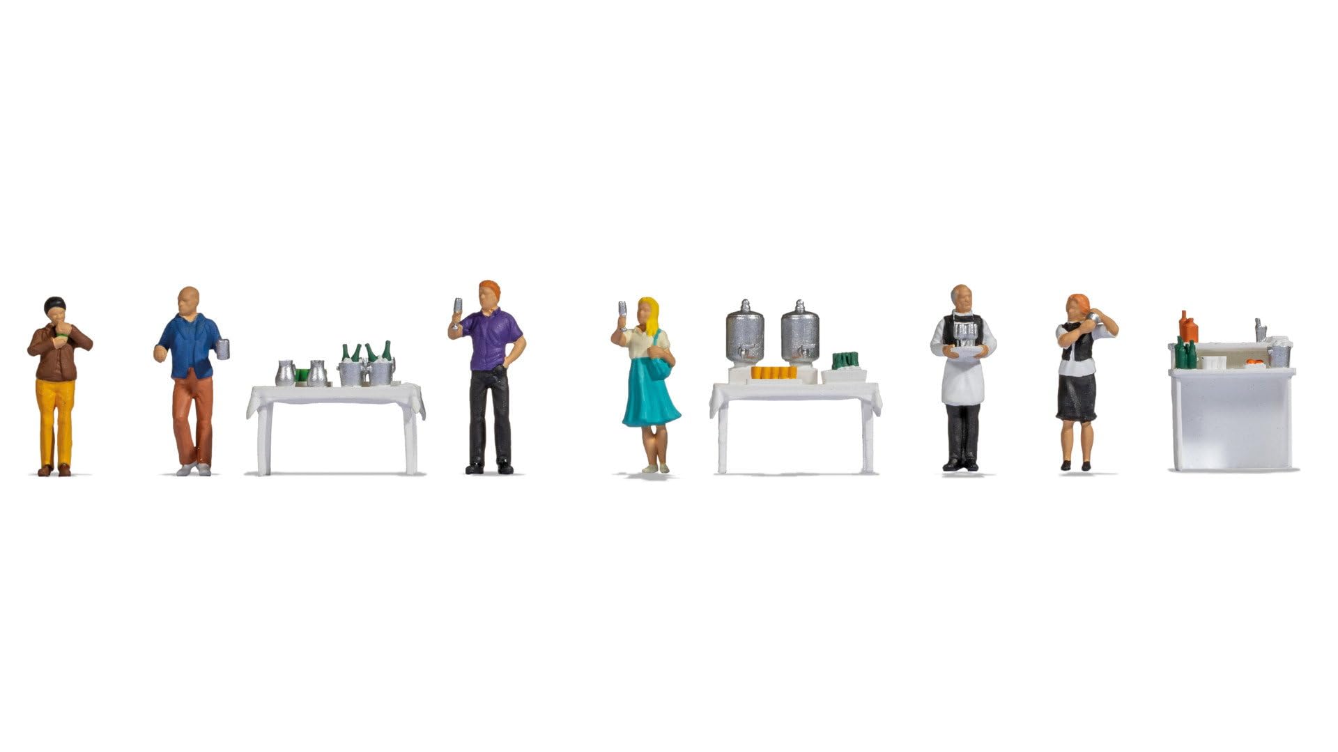NOCH H0 Figure Theme World Buffet, Hand-Coloured Figures for H0 Model Railway and Dioramas