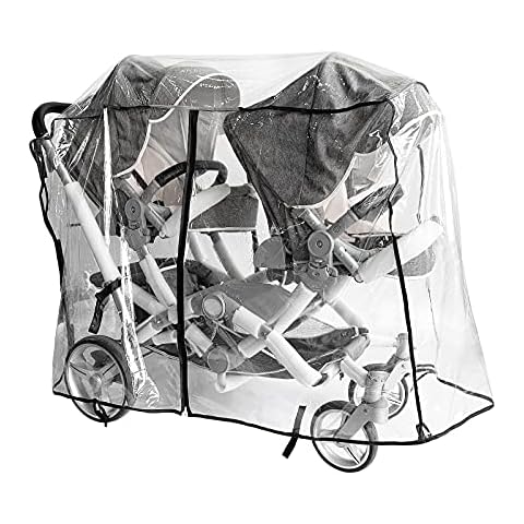 Double Stroller Rain Cover,Rain Cover for Double Tandem Stroller,Big Size Universal Rain and Wind Cover Cover