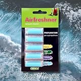 5 barras Airfreshner - Desodorante, ambientador para aspiradora de 5 piezas, azul claro, Aura Marina. Fabricado en Italia.