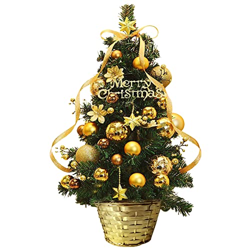 Glaxcidy Petit Sapin de Noël Artificiel, Arbre de Noël Artificiel de Table de 50cm avec Ornements d'Accessoires de Bricolage, Cadeau pour Les Fournitures de Fête de Noël Décoration de Noël Cover