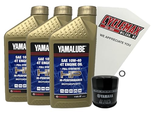 Cyclemax Full-Synthetic Yamalube Oil Change Kit compatible with 2018-2025 Yamaha MT-07
