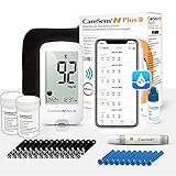 CareSens N Plus Bluetooth Blood Diabetes Monitoring Kit (Auto Coding) - 1 Glucose Meter with 100 Glucose Test Strips, 1 Control Solution, 1 Lancing Device, 100 Lancets, 1 Case, 2 Batteries