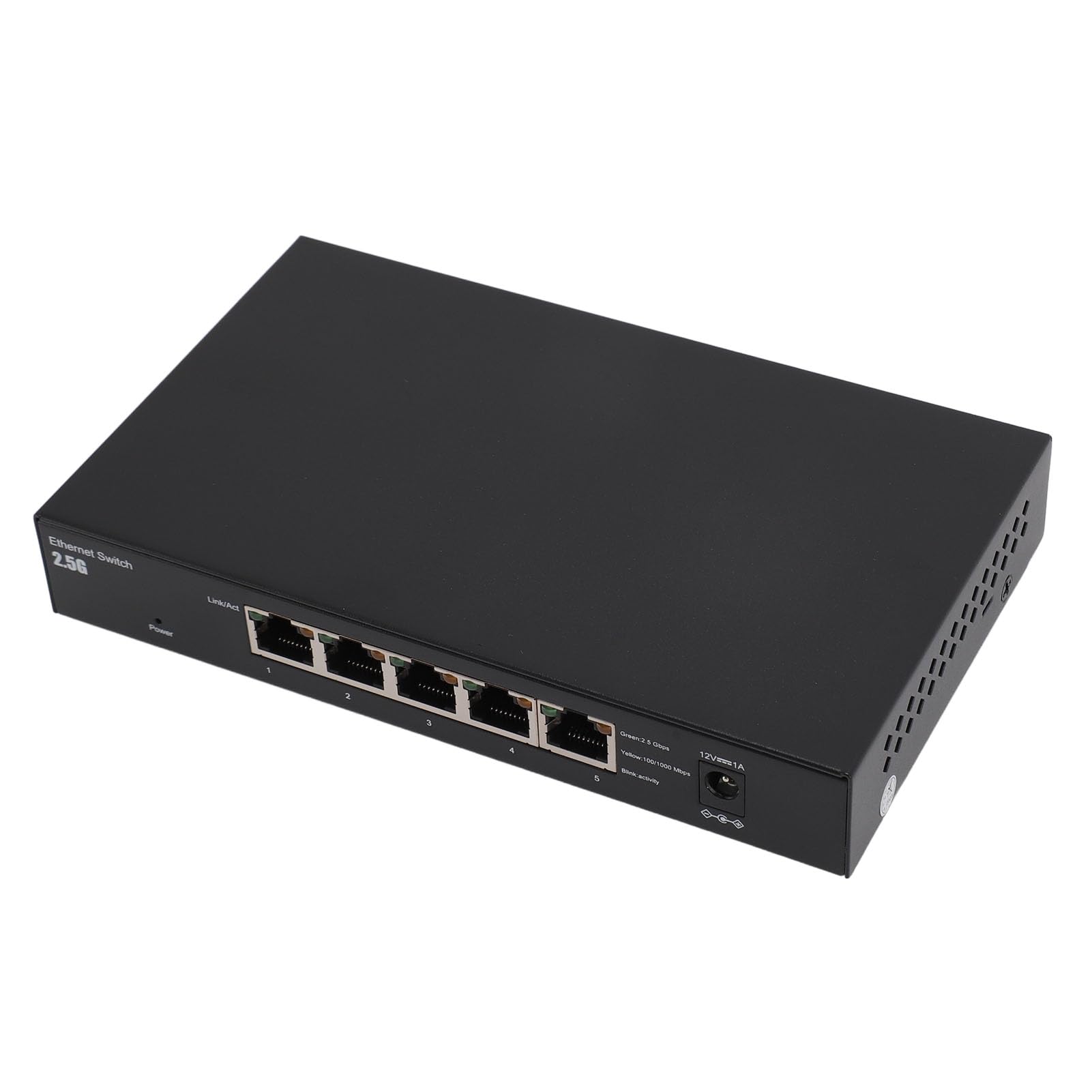 Switch di rete Gigabit Ethernet a 5 porte, migliora l'efficienza di inoltro 100-240 V in lega di alluminio 5 porte 2.5G Switch porta di rete per ufficio (BROLEOonseiyg0gm-12)