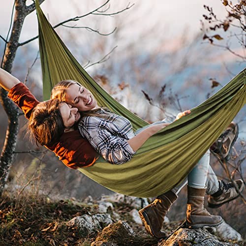 Camping Hammock Outdoor Indoor Camping Gear - Double Portable Rope Hammocks Lightweight Tree Camping Accessories Essentials For Adults Or Kids, Single Camp Hamock For Hiking,Travel,500Lbs,Green #TOP1