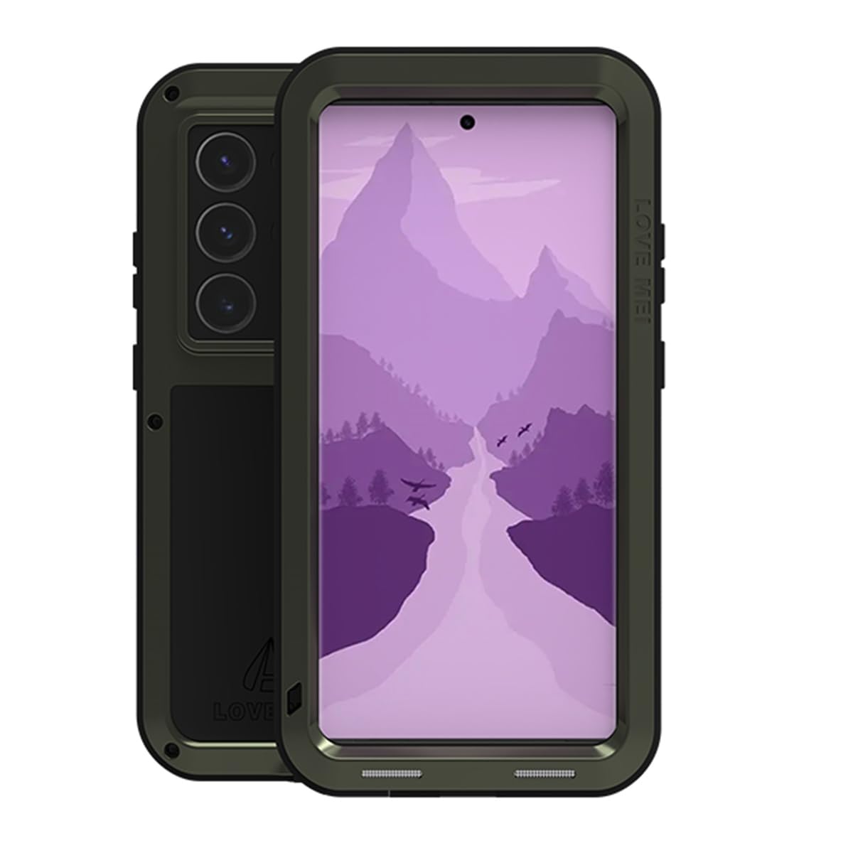 LOVE MEI for Samsung Galaxy S24 Ultra Case,[Without Screen Protector] Outdoor Sports Military Heavy Duty Metal Cover Shockproof Dustproof Full Body Protective Case (Green, S24 Ultra)