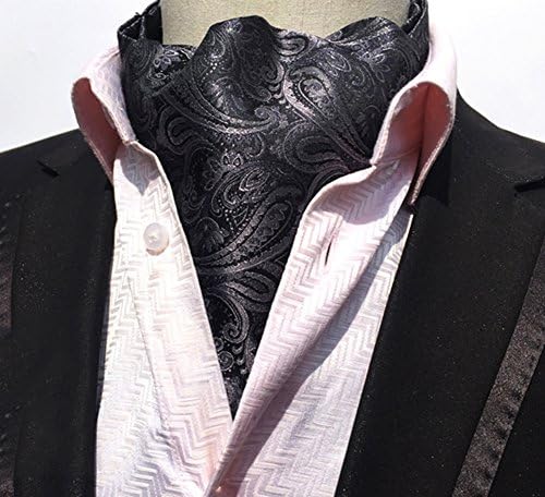 Cravate classique d'hiver pour homme en soie imprimée - Motif cachemire - Noir - Taille unique, Noir