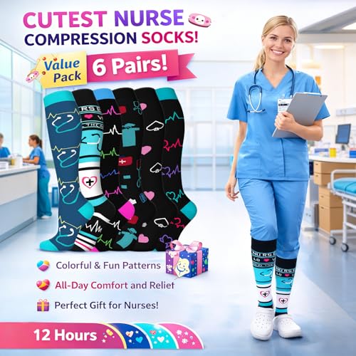Image of Graduated Medical Compression Socks for Women&Men 20-30mmhg Knee High Sock