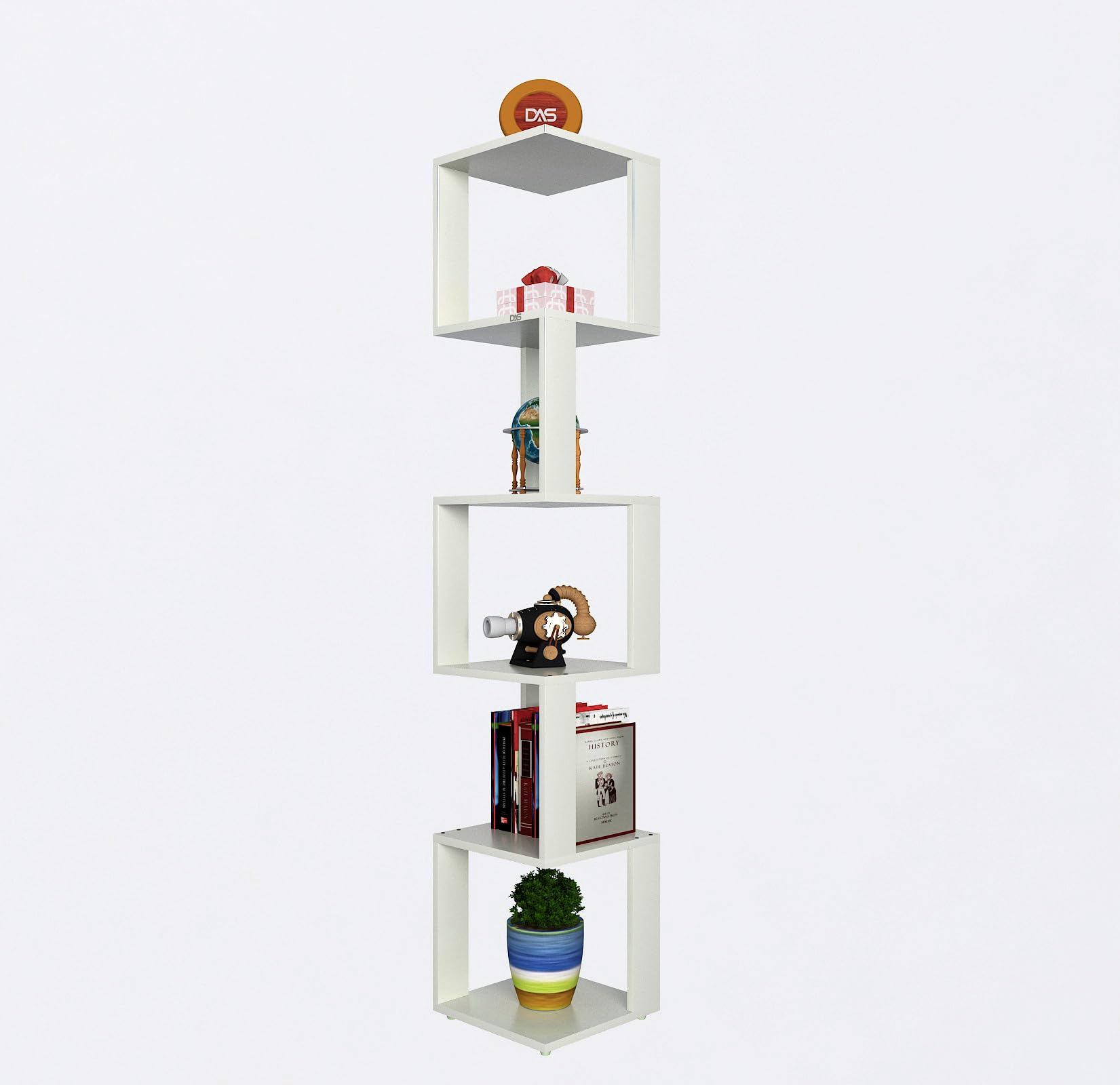 DAS 6 Tier Corner Shelf - Frosty White -5