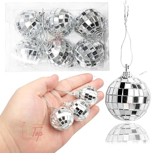 Image of Premium Mirror Disco Ball Hanging Party Centerpieces (Handmade) (4 cm (6 pcs) (1.5 inch))