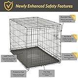Eintürige, zusammenklappbare Metall-Hundebox, 122 cm, verbesserte Sicherheit, inkl. auslaufsicherer Wanne, für extragroße Rassen