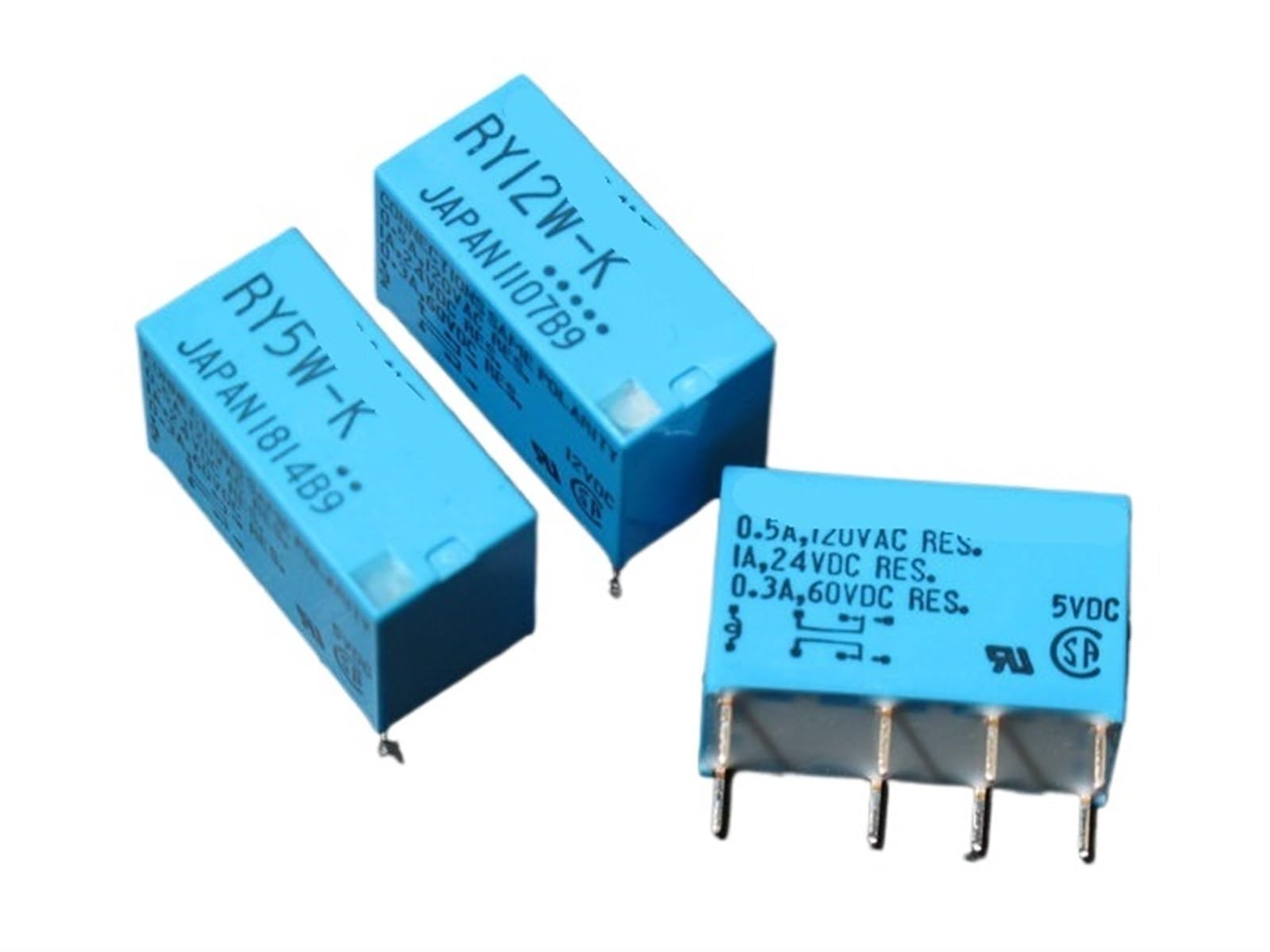 Relais RY12W-K et RY24W-K miniatures 8 broches pour circuits imprimés DC - 2