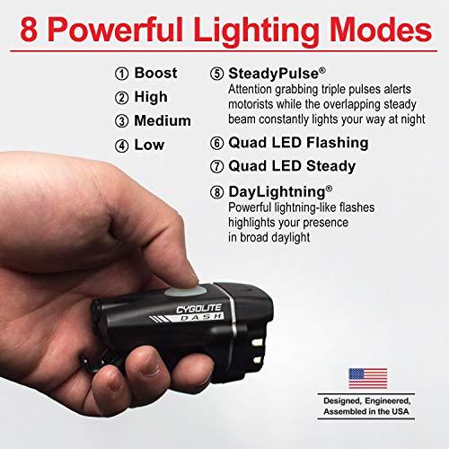 Cygolite Dash – 520 Lumen Bike Light – 5 Night & 3 Daytime Modes – Compact & Durable – Ip64 Water Resistant – Sturdy Flexible Mount – Usb Rechargeable Headlight – For Aero Road & Commuter Bicycles #TOP4