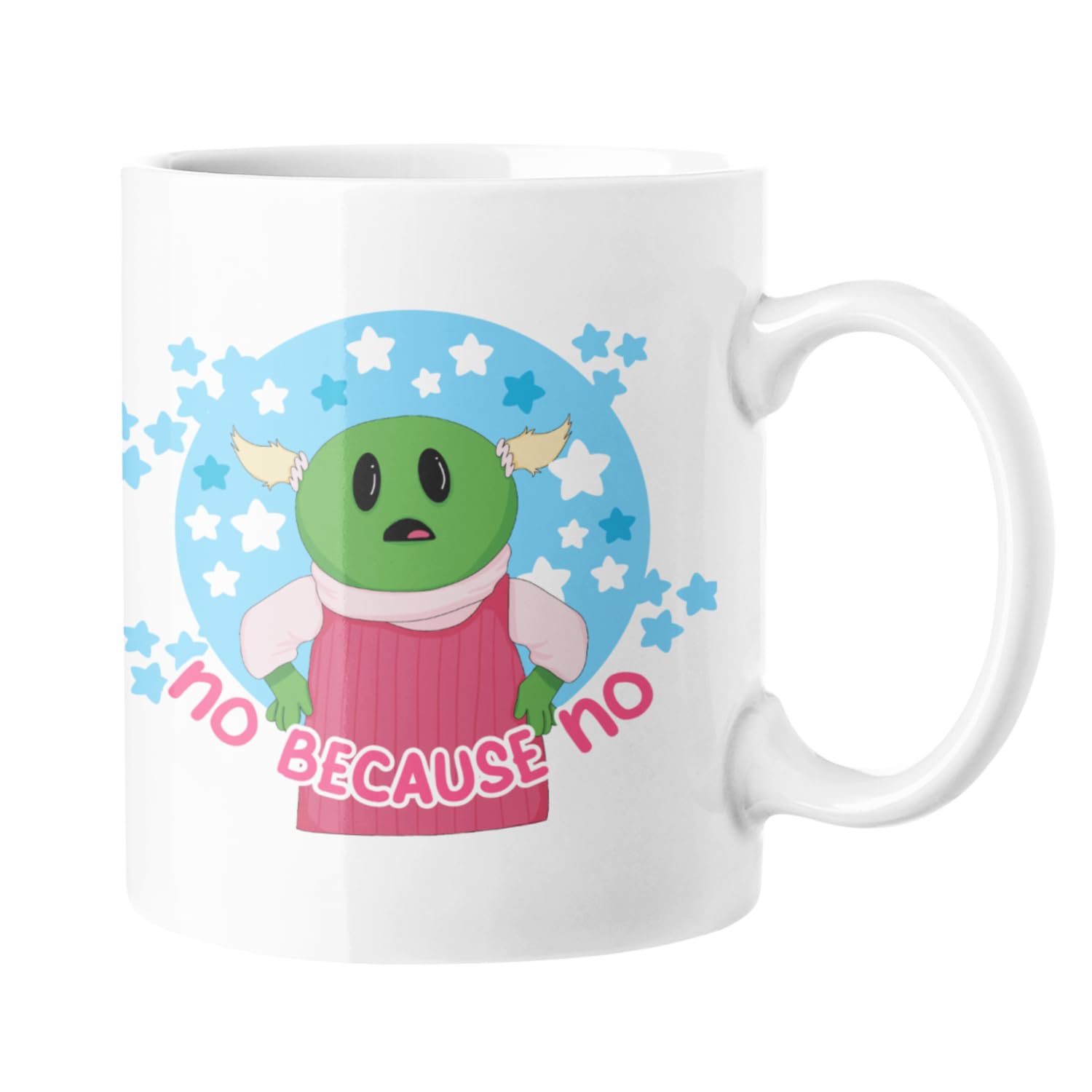 Willow Gifts No Because No Tea Cup Coffee Mug - Nanalan Moana Nanna Land Wonderful Girl Green Sweet Pea Toddler Gift Present (White Handle)