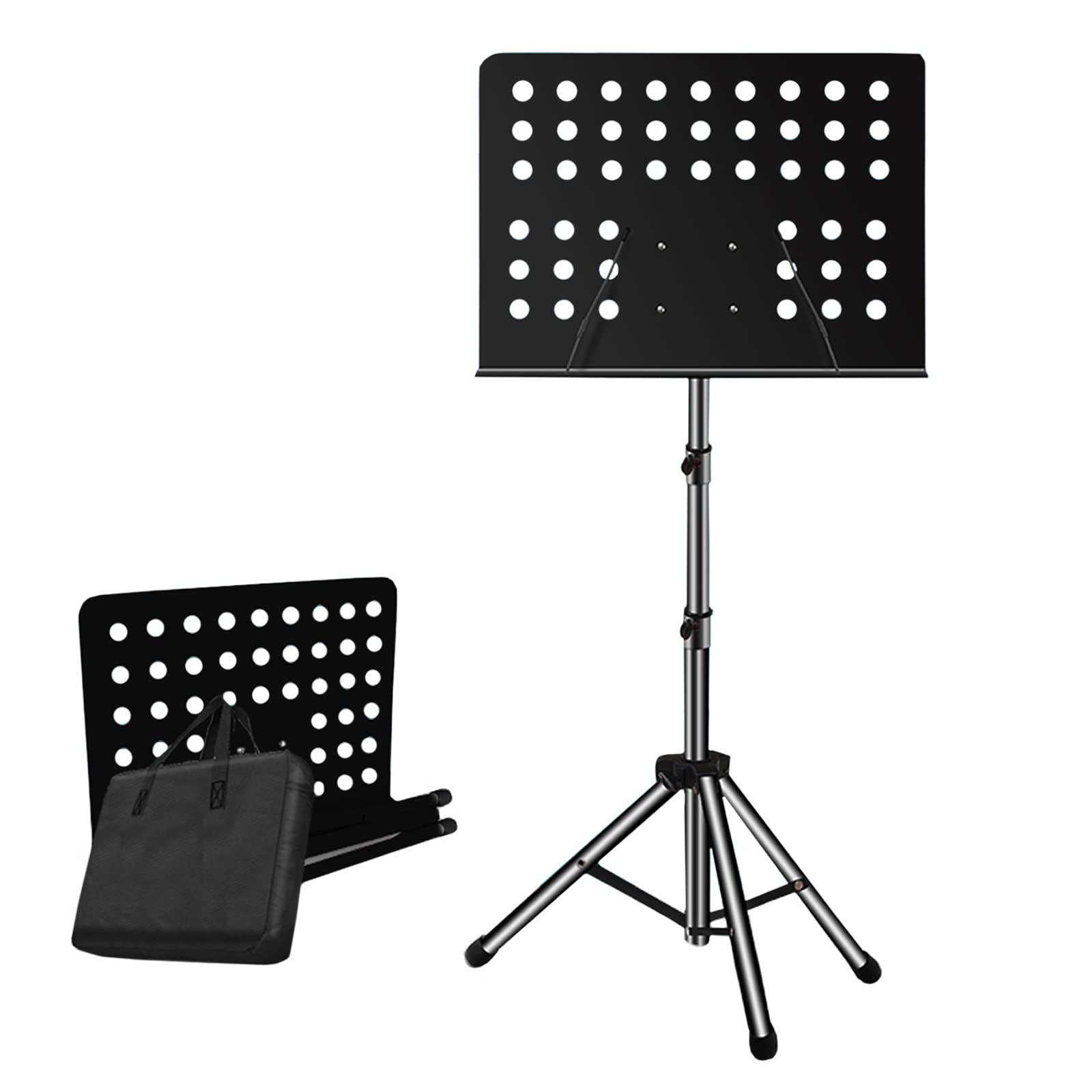 Notenständer, Metall, verstellbarer Notenhalter, stabil und zusammenklappbar für instrumentelle Aufführungen