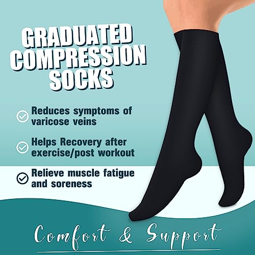 Image of Laite Hebe 4 Pairs-Compression Socks for Women&Men Circulation-Best Support for Nurses,Running,Athletic
