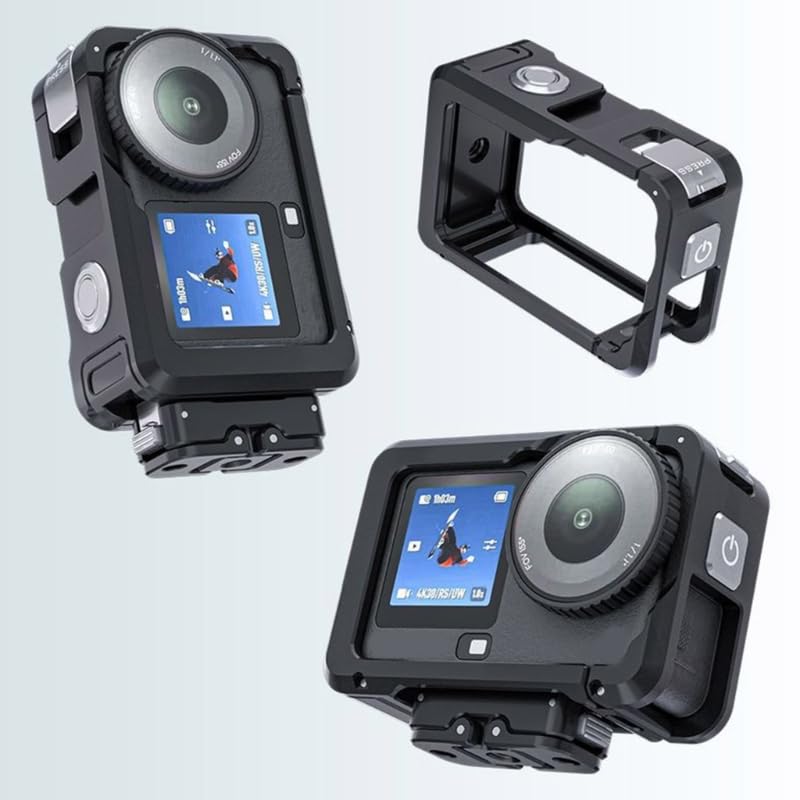 Gabbia espandibile per fotocamera Action6 con facile accesso a pulsante e porta