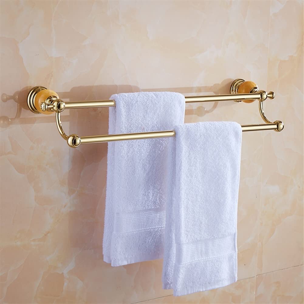 DKRAHRJJ Towel Rails Double-Bar Towel Rack, Bathroom Hardware, Bathroom Towel Rail Double Towel Bar Towel Racks/32Cm