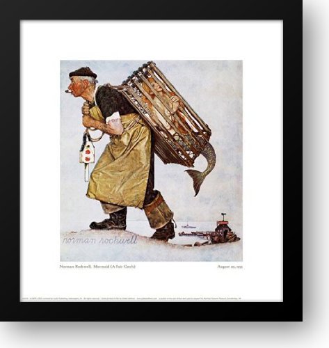 Amazon.com: Mermaid (a Fair Catch) 17x18 Framed Art Print by