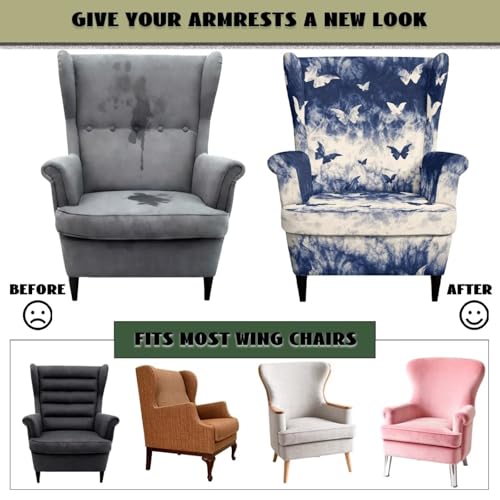 Funda para sillón protector de muebles elástico universal de 2 piezas 7
