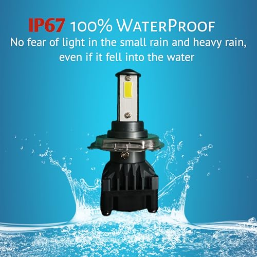 Image of 60W Super Bright H4 LED Headlight Bulb for Bike, Scooter, 6000 Lumens, 8000 RPM Fan, Aluminium Body, 12 Months Warranty