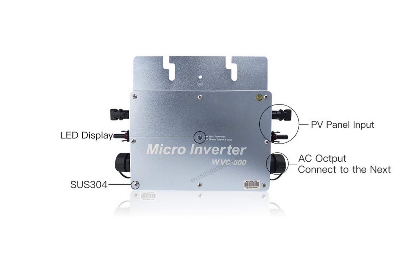 Micro Inverter Grid Tie, WVC-600W MPPT Solar Wechselrichter IP65 Wasserdicht 24/36V/48V DC 120/230V Pure Sine Wave Inversor for Home C,120V Micro Inverter Grid Tie, WVC-600W MPPT Solar Wechselrichter IP65 Wasserdicht 24/36V/48V DC 120/230V Pure Sine Wave Inversor for Home C,120V