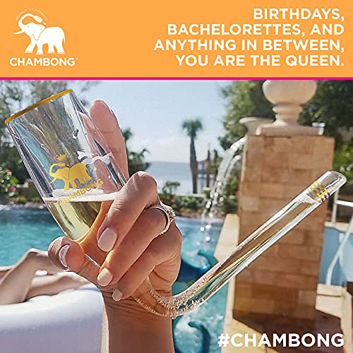 Chambong Champagne Shooter - Queen-Size Xl Champagne Bong Style Champagne Glass - Unique Gifts For Bachelorette Party Favors, Engagement Gifts & White Elephant Gifts - (Glass, 8 Oz. 1-Pc) #TOP2