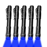 XINFEIBEI Blue Light Penlight Flashlight, Single Mode Blue Light LED Torch for Night Hiking, Hunting and Observing, 5-Pack