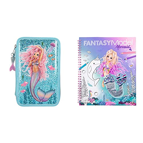 Depesche 10979 TOPModel Fantasy - Gefüllte 3-Fach Federtasche im Mermaid Design & 11153 TOPModel Fantasy - Mermaid…