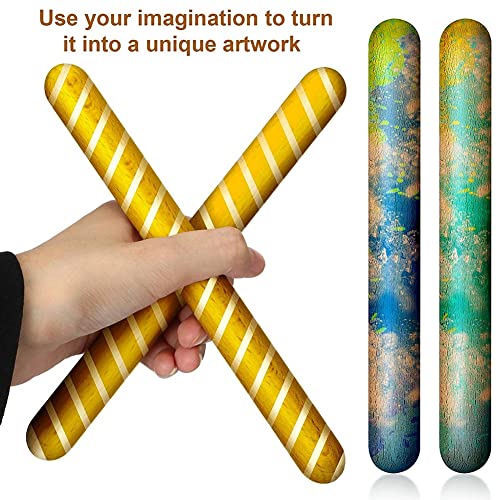 Oligemok 20Pieces 8 Inch Kids Rhythm Sticks Music Lummi Sticks Classical Wood Claves Percussion Instrument Sticks #TOP5