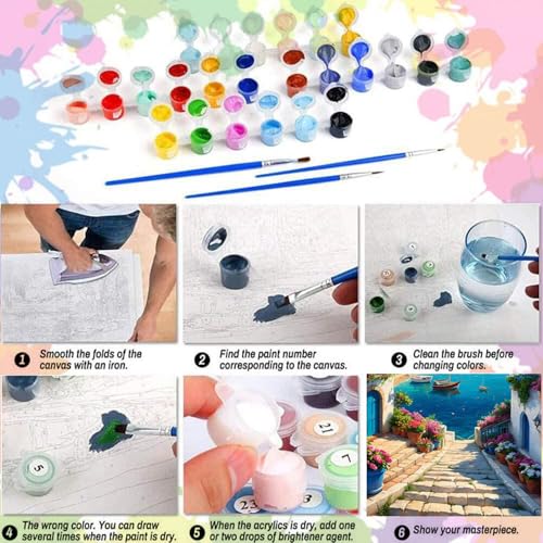 Arttoplus Kit de pintura de paisagem por números para adultos - cenários adultos pintura por números