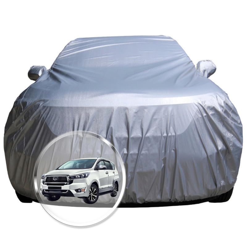 Image of NEODRIFT 'CrystalTech' Car Cover for Toyota Innova Crysta (100% Water-Resistant, All Weather Protection, Tailored Fit, Multi-Layered & Breathable Fabric) (Colour: Crystal Silver)