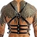 HYIJCSUC Men's Chest Harness Adjustable Chest Belt, Mens Crop Top Chest Muscle Harness, Sexy Black PU Leather Sissy Lingerie Adjustable Harness Men Belts Bondage Body
