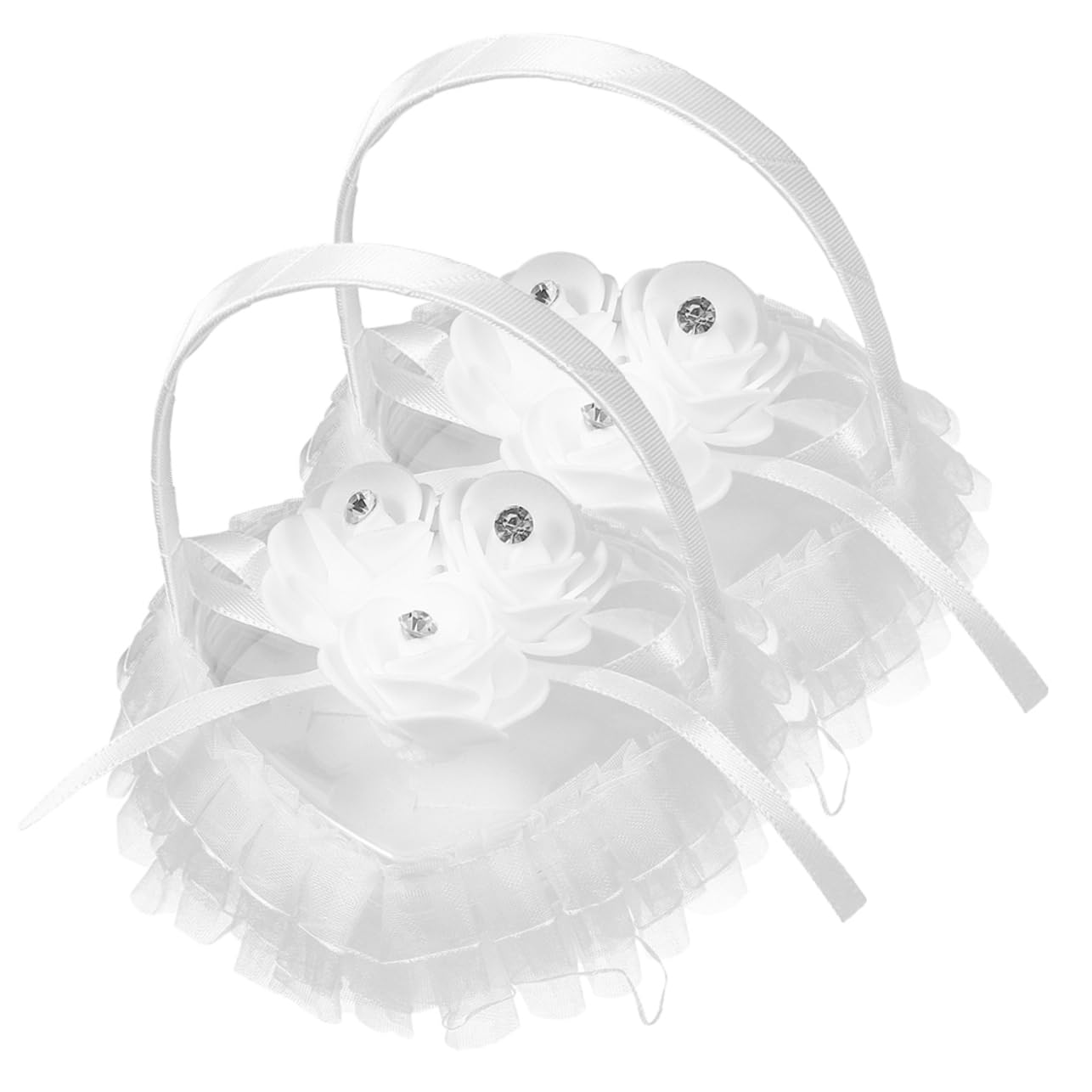 ABOOFAN 6pièces Coussin Alliances Mariage Cœur Décoration Romantique pour Cérémonie Support Anneaux Dentelle Et Strass pour Fiançailles Et Anniversaires
