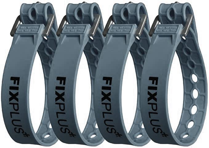 Fixplus -Strap Pack of 4 – Lashing Strap for Securing Fastening Bundling and Lashing Made of Special Plastic with Aluminium Buckle 35 cm x 2.4 cm