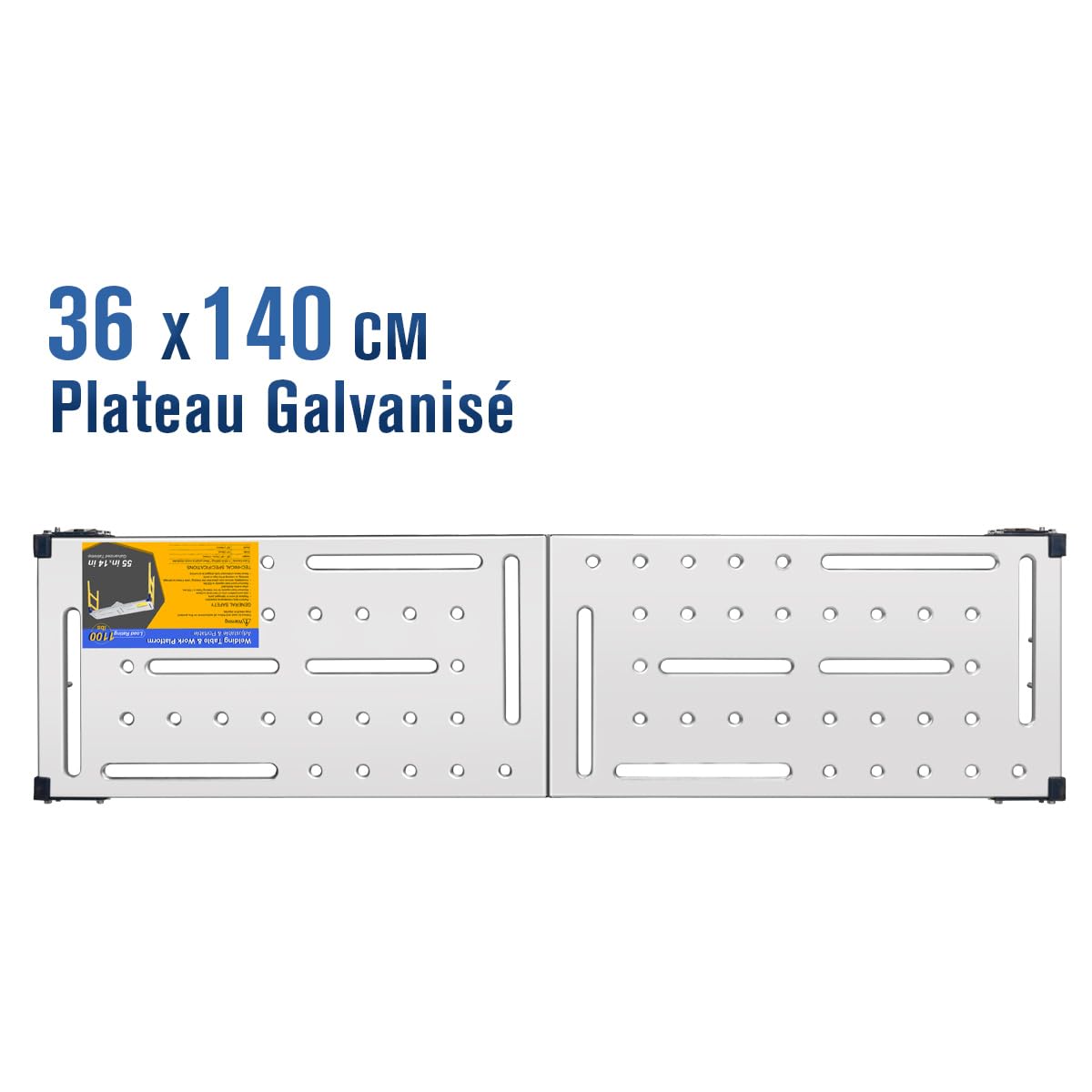 Plateforme de Travail Portable Multifonctionnelle 2 en 1 | Table De Soudure Pliable Capacité de Charge de 500 kg | 36x140cm Plateau de Table Galvanisé