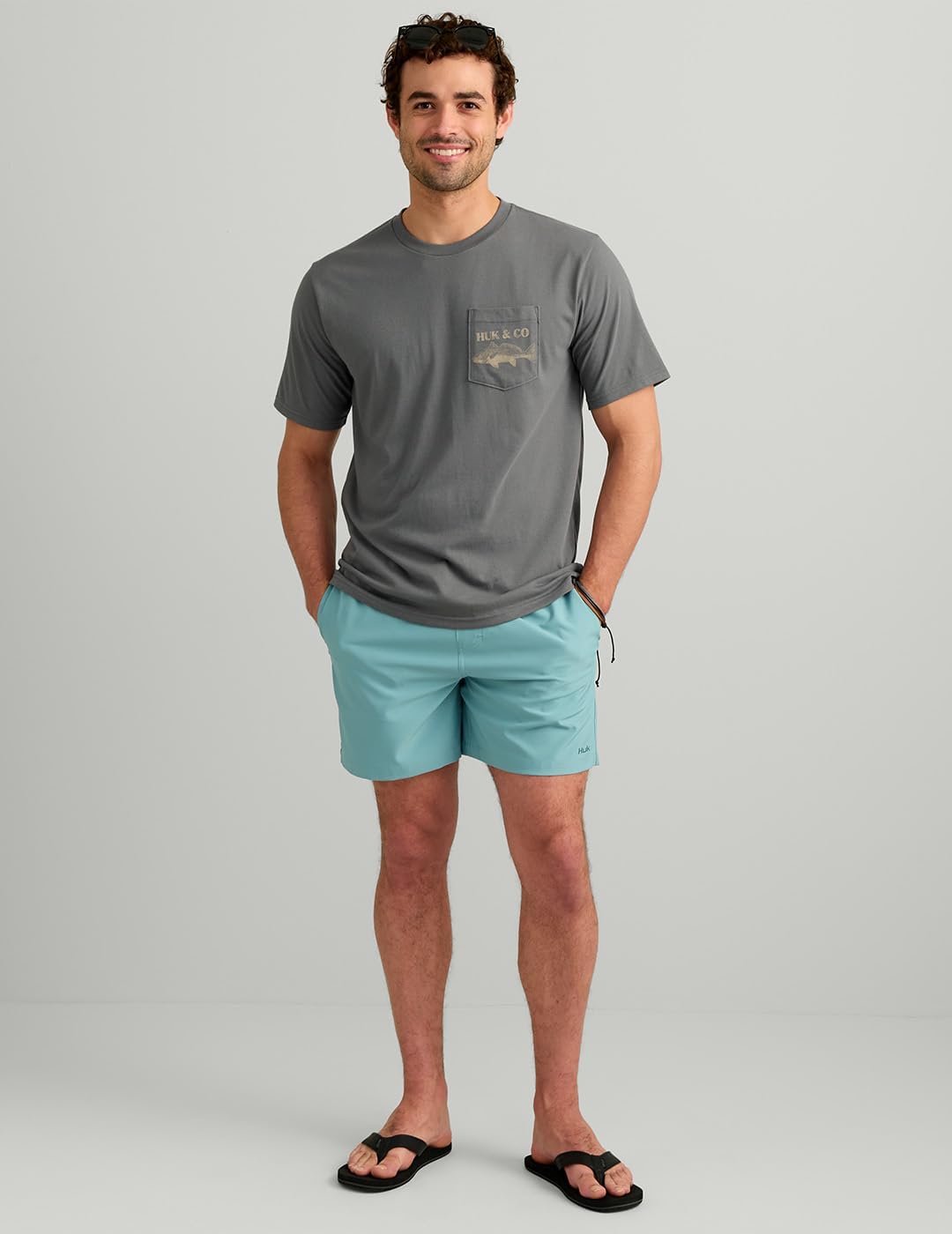 HUK Mens Performance Fishing Logo Tee, Short Sleeve T-Shirt for Men