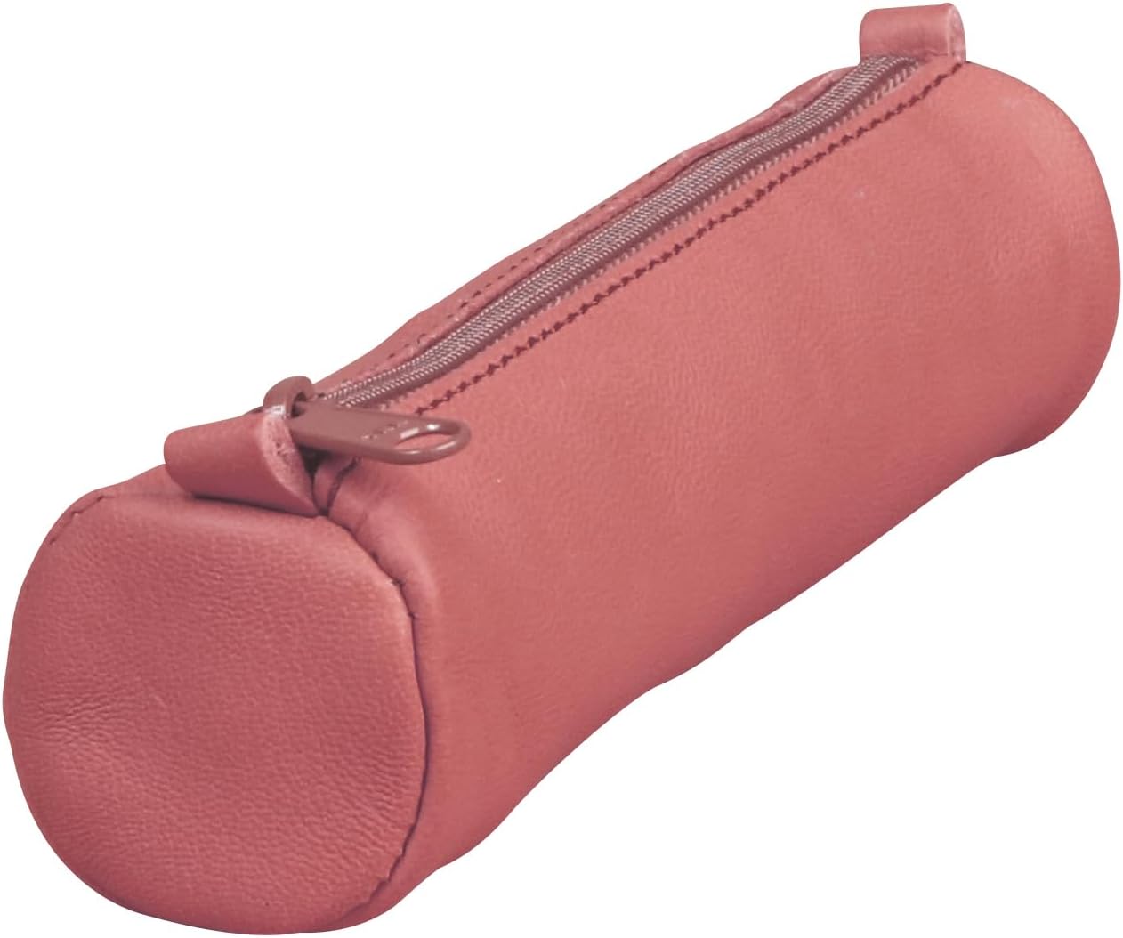 Clairefontaine 77020C Age Bag Leather Pencil Case Small Round 18.5 x Diameter 4 cm Antique Pink, Antique Pink